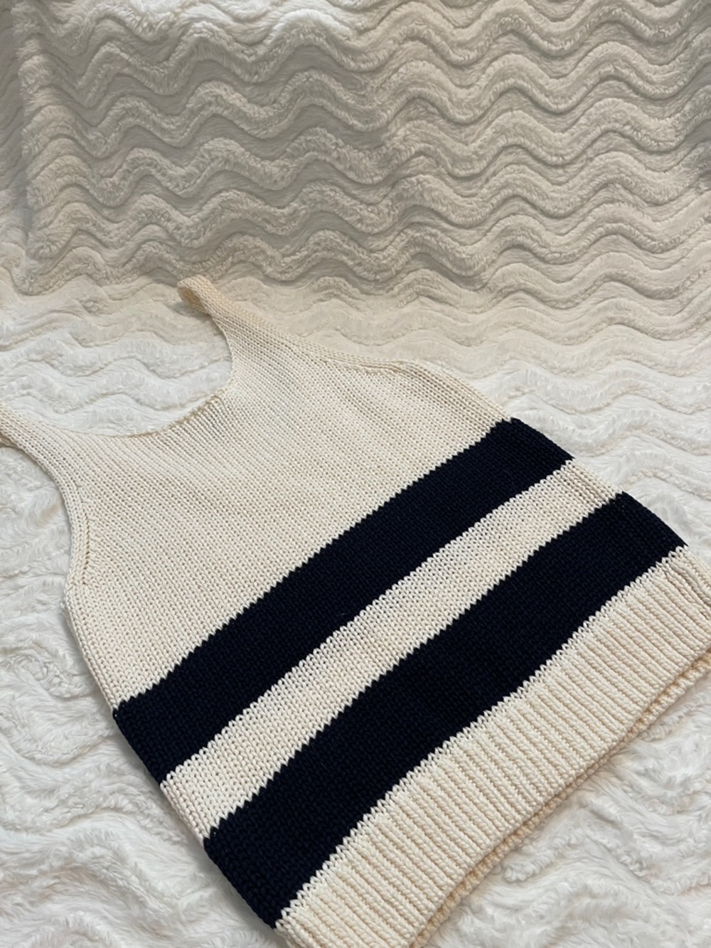NWT Banana Republic Cream & Navy Striped Sweater Knit Tank - Picture 14 of 14
